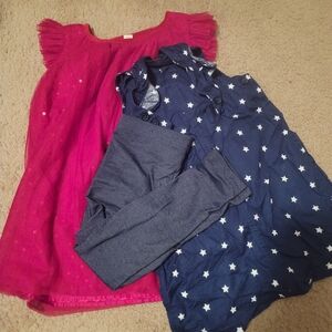 Pink and Blue Star Patterned Dress Set